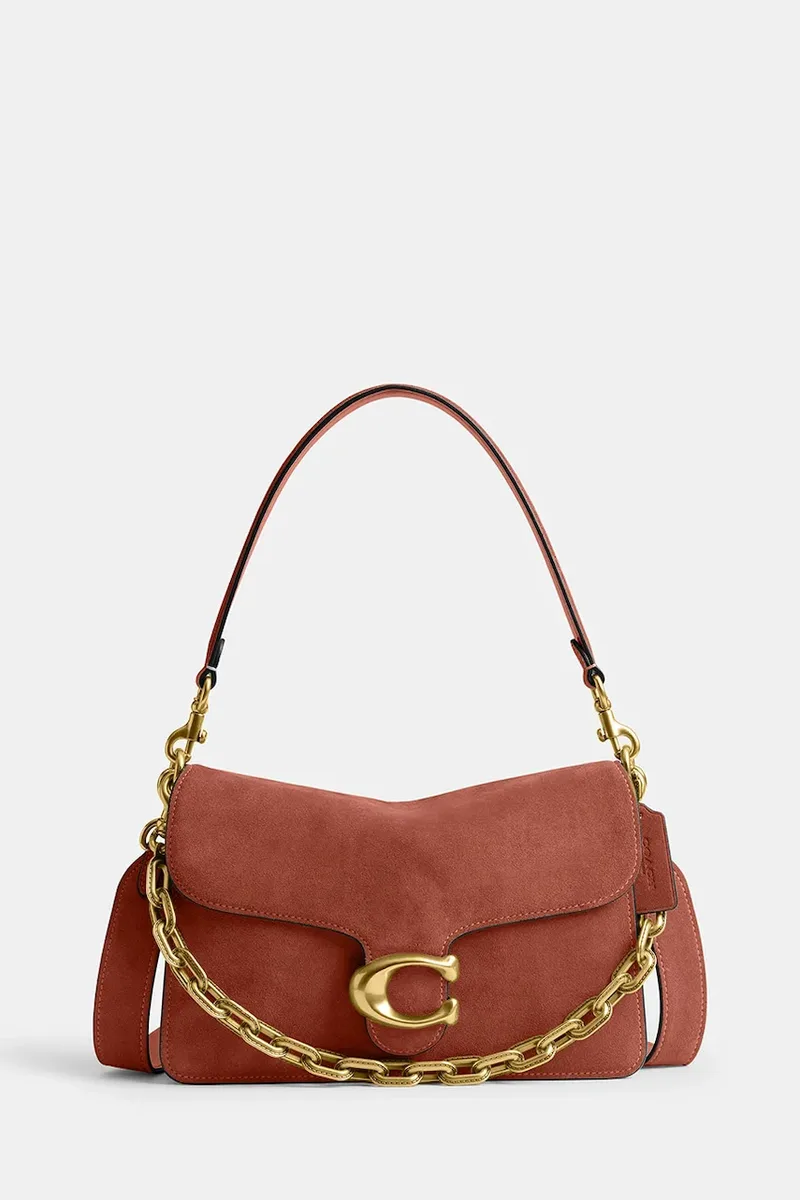 Coach μικρή τσάντα γυναικεία δέρμα σουέτ Suade Chain Tabby Shoulder Bag