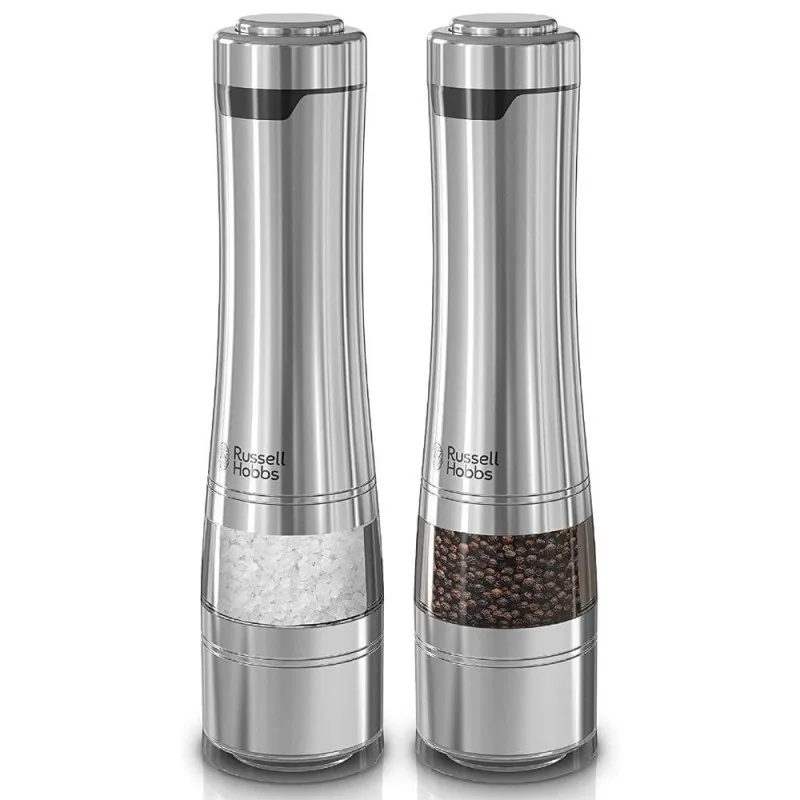 Σετ Ηλεκτρικοί Μύλοι Μπαχαρικών Russell Hobbs Classics 23460-56, Кεραμικό σύστημα άλεσης, LED, Ανοξείδωτο ατσάλι