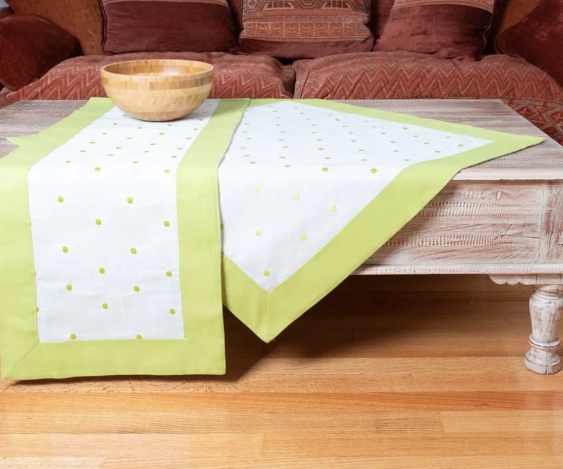 Τραπεζομάντηλο Silk Fashion Spot Λαχανί 140x180