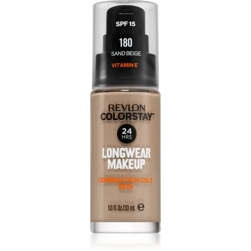Revlon Cosmetics ColorStay™ SPF 15 μακράς διαρκείας ματ μεικ απ για μικτή και λιπαρή επιδερμίδα απόχρωση 180 Sand Μπεζ 30 ml