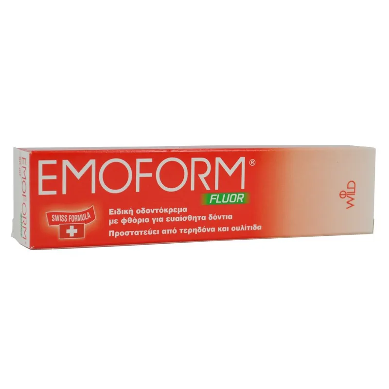 Emoform Fluor Swiss Ειδική Οδοντόκρεμα με Φθόριο για Ευαίσθητα Δόντια, Προστατεύει Από Τερηδόνα & Ουλίτιδα 50ml