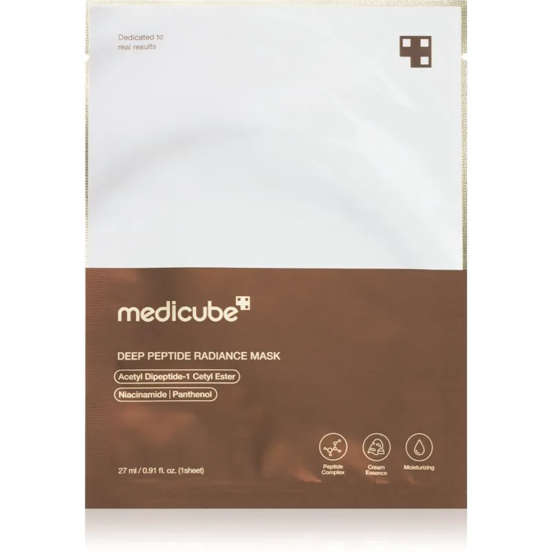 medicube Deep Peptide Radiance Mask υφασμάτινη μάσκα ενυδάτωσης για αύξηση της ελαστικότητας της επιδερμίδας 27 ml