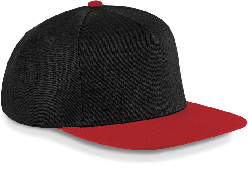 Καπέλο Flat Peak B660 Beechfield Black/Classic Red