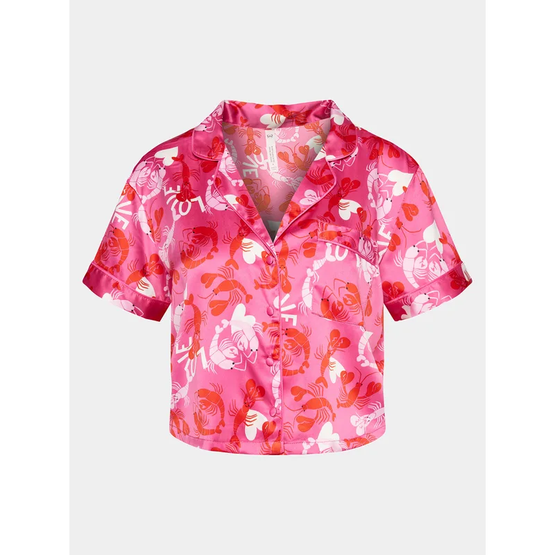 Hunkemöller Μπλούζα πιτζάμας Peppers 205076 Ροζ Relaxed Fit
