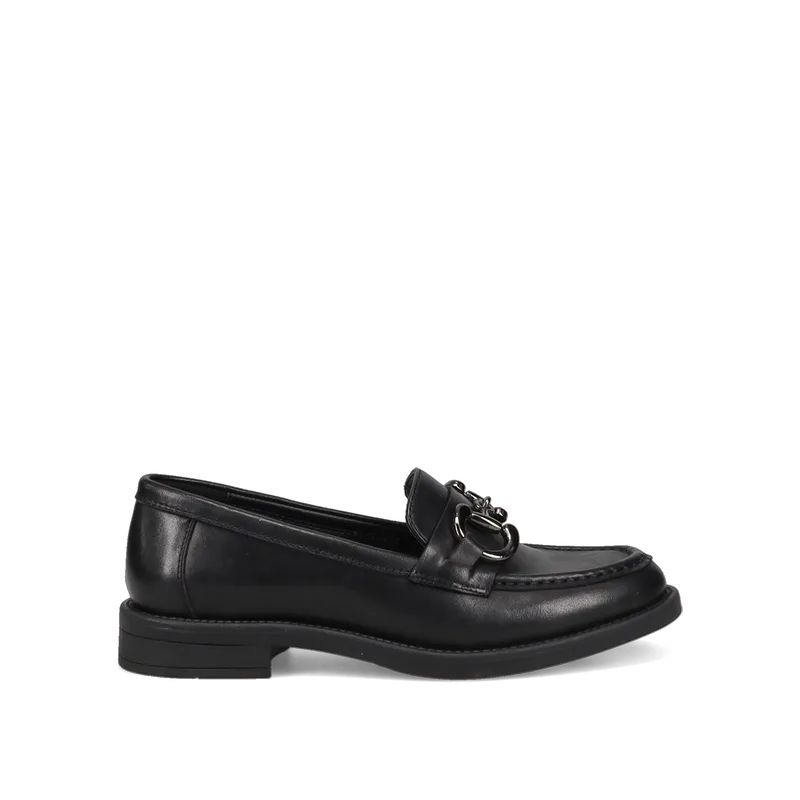 Μαύρο δερμάτινο loafer