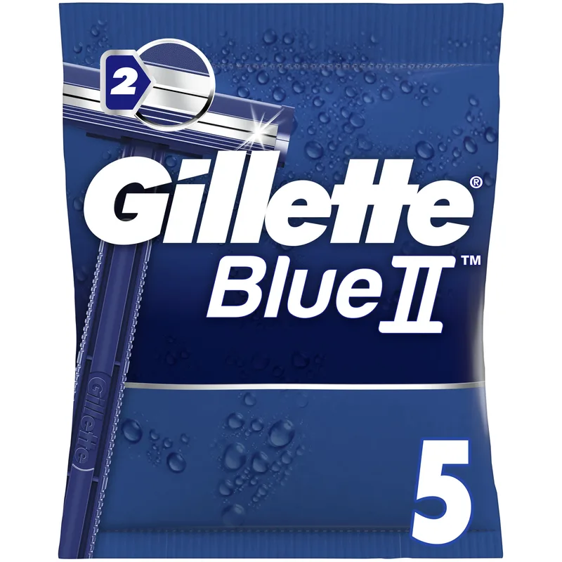 Gillette Blue II Comfort Disposable Ανδρικά Ξυραφάκια με 2 Λεπίδες Μακράς Διαρκείας 5 Τεμάχια