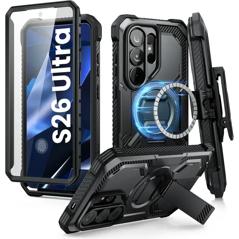 Θήκη Samsung Galaxy S26 Ultra Supcase i-Blason Armorbox Clip Full Body 360° Ανθεκτική με KickStand / MagSafe & Κλιπ Ζώνης - Black (843439160903)