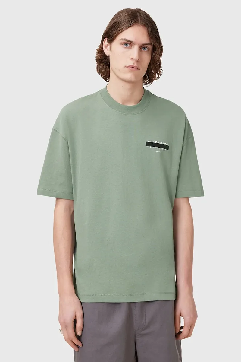 Βαμβακερό μπλουζάκι AllSaints REDACT SS CREW