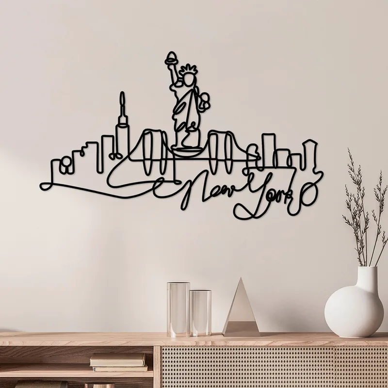 Μεταλλικό Διακοσμητικό Τοίχου Newyork 930Dyu1148 120x67x1,5 cm
