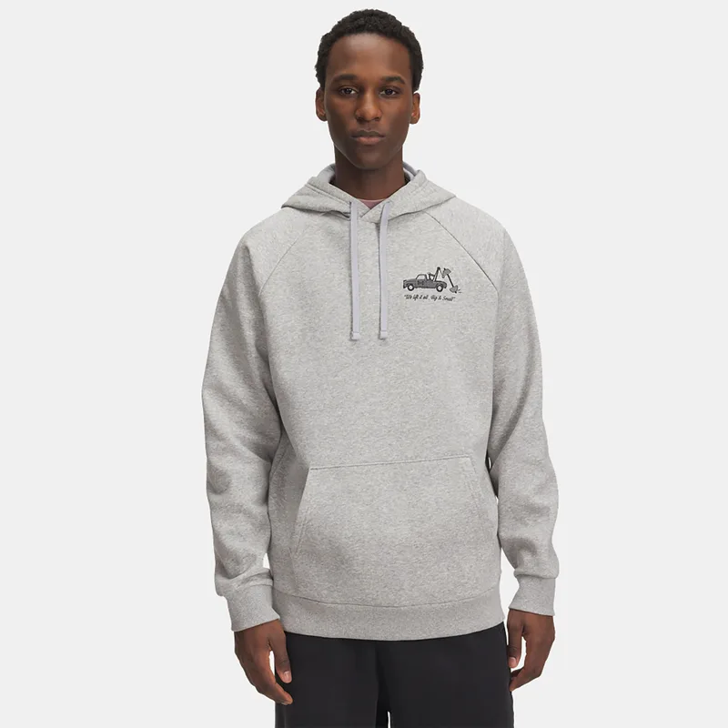 UNDER ARMOUR RIVAL FLEECE HBR LOGO HOODIE ΓΚΡΙ