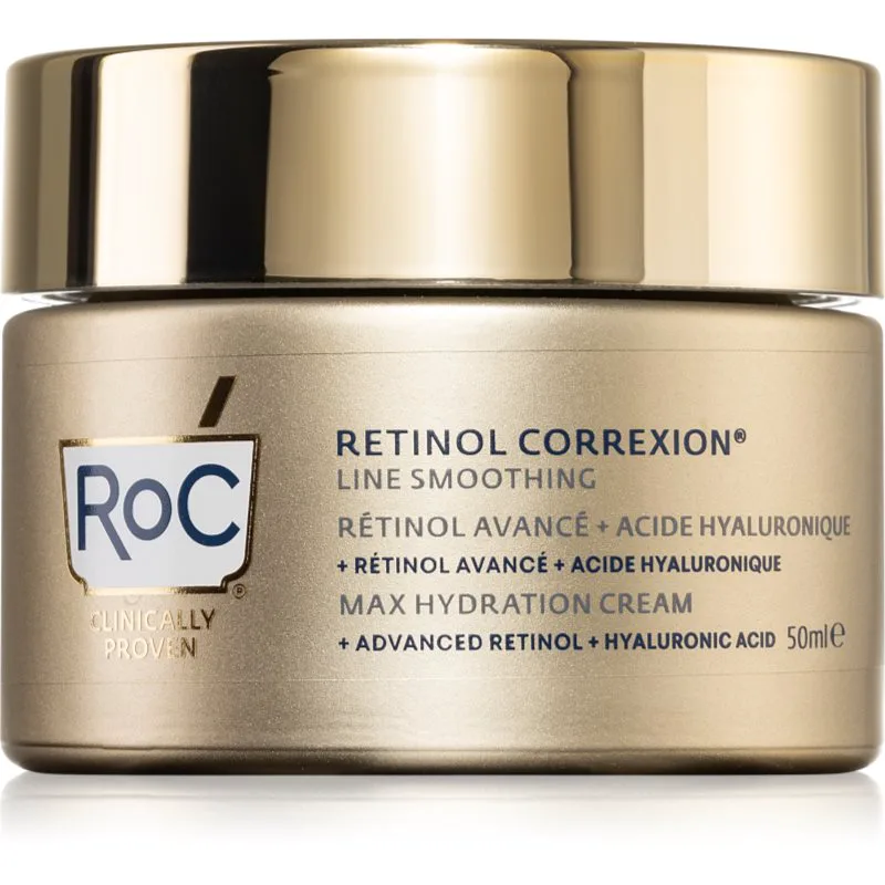 RoC Retinol Correxion Line Smoothing ενυδατική κρέμα με υαλουρονικό οξύ 50 ml