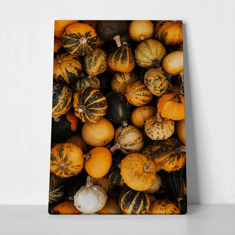 Πίνακας σε Καμβά RUSTIC FARMHOUSE PUMPKINS 4