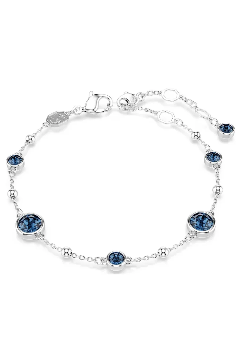 Swarovski γυναικείο βραχιόλι στρογγυλή κοπή, μπλε, επιμετάλλωση ροδίου "Imber" - 5730679
