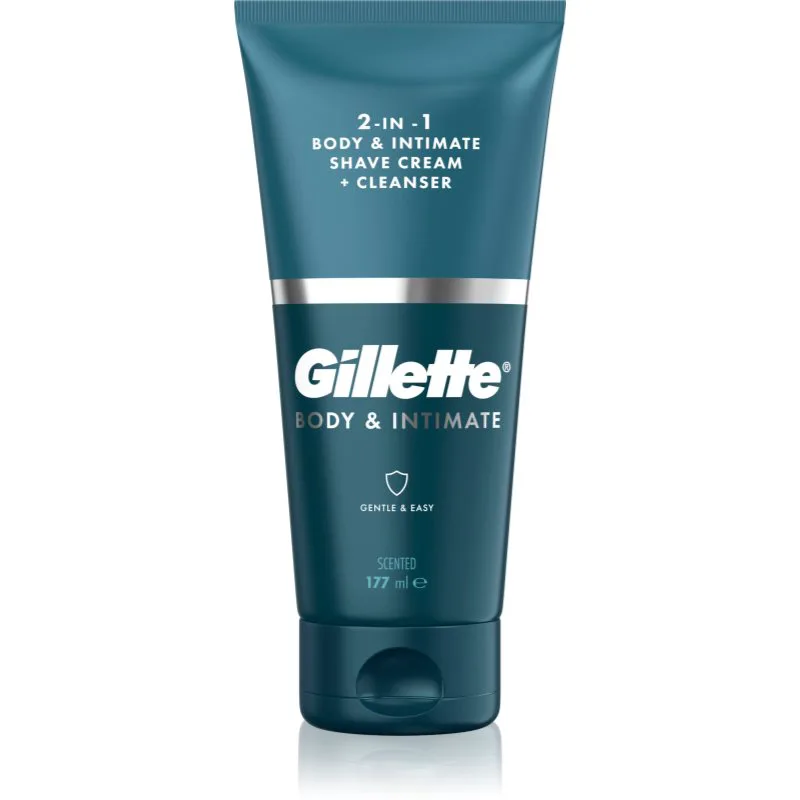 Gillette Body&Intimate 2in1 Shave Cream προϊόν ξυρίσματος για την ευαίσθητη περιοχή με γαλάκτωμα πλυσίματος για άντρες 150 ml