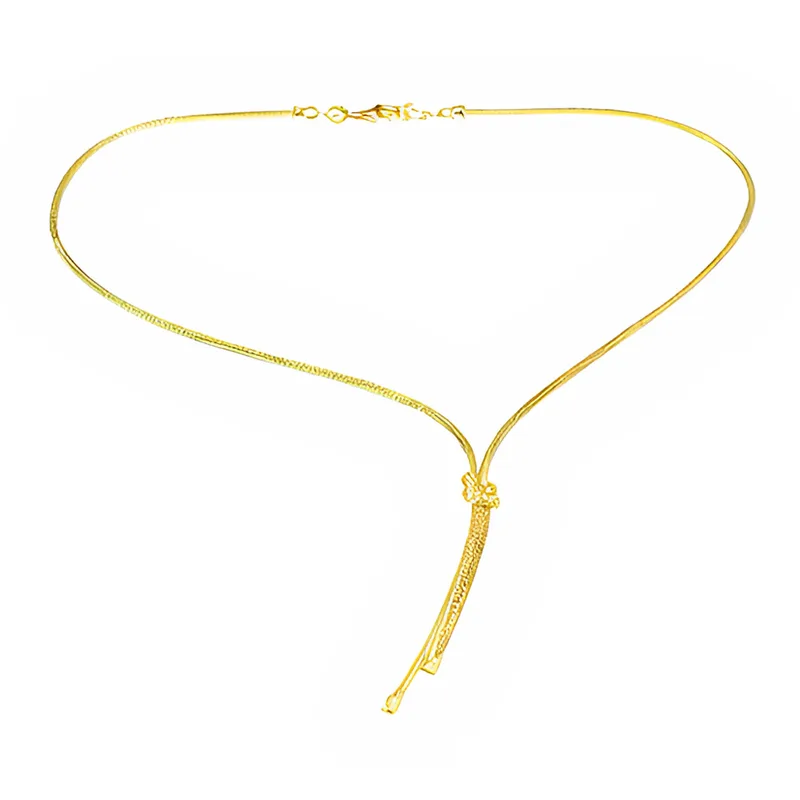 Κολιέ Κάλτσα σε Κίτρινο Ασήμι 925 45-47cm με κόμπο Gatsa 0179