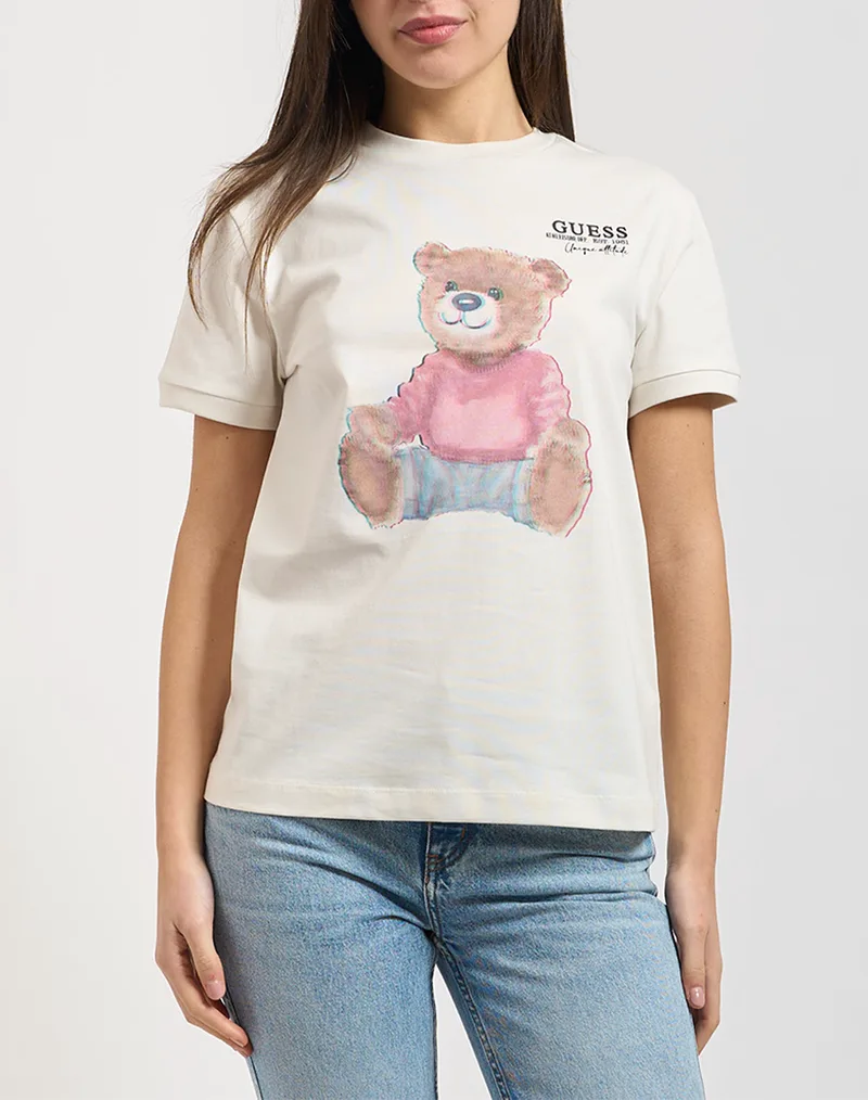 GUESS CARLA CN SS T-SHIRT ΜΠΛΟΥΖΑ ΓΥΝΑΙΚΕΙΟ V6RI08K8FQ4-G012 OffWhite
