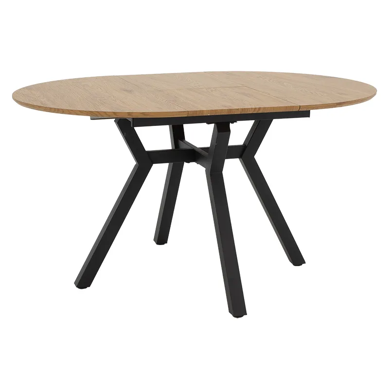 Tραπέζι Frances pakoworld επεκτεινόμενο MDF sonoma-μαύρο 100-140x100x75εκ - PAKO WORLD - 235-000023
