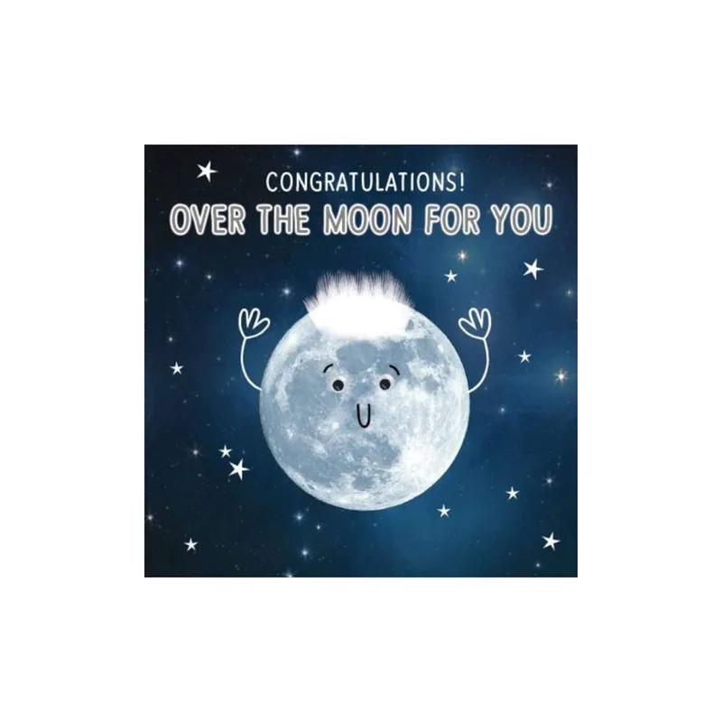 Ευχετήρια Κάρτα Congratulations ''TRACKS FLUFF'' Φεγγάρι με Μαλλιά