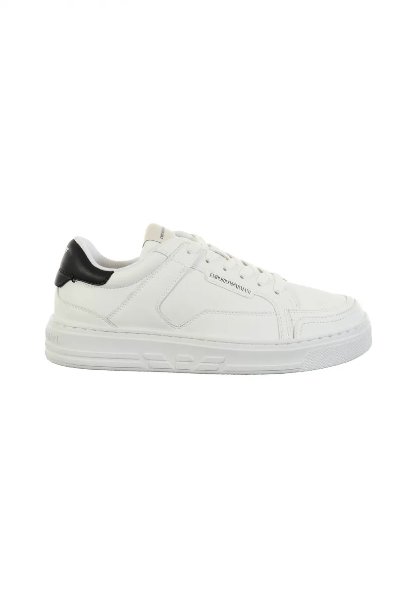 EMPORIO ARMANI ΠΑΠΟΥΤΣΙΑ SNEAKERS WOMAN ΛΟΓΟΤΥΠΟ ΛΕΥΚΟ ΜΑΥΡΟ