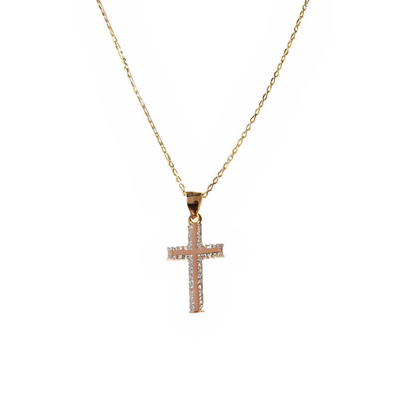 Σταυρός Γυναικείος Επίχρυσος 925 με zircon Gatsa ST446
