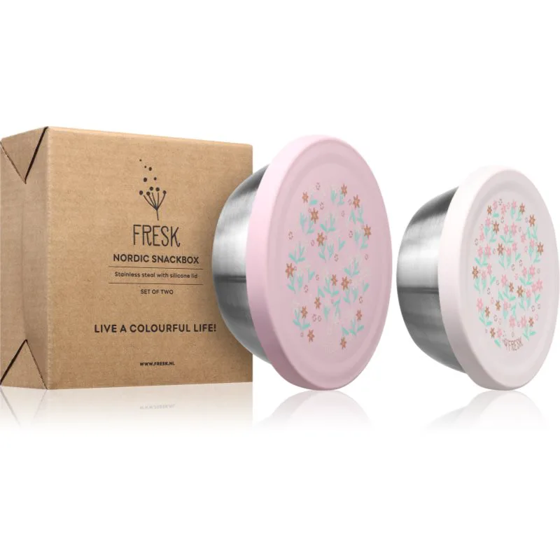 FRESK Snackbox τάπερ για σνακ Garden Flowers 2 τμχ