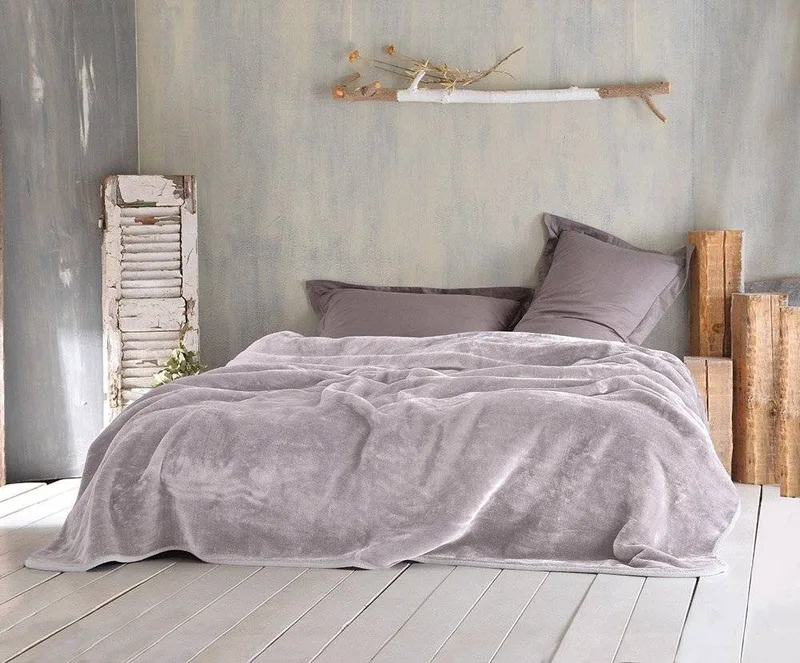 ΚΟΥΒΕΡΤΑ ΥΠΕΡΔΙΠΛΗ RYTHMOS VELOUR ΜΠΕΖ 220X240CM