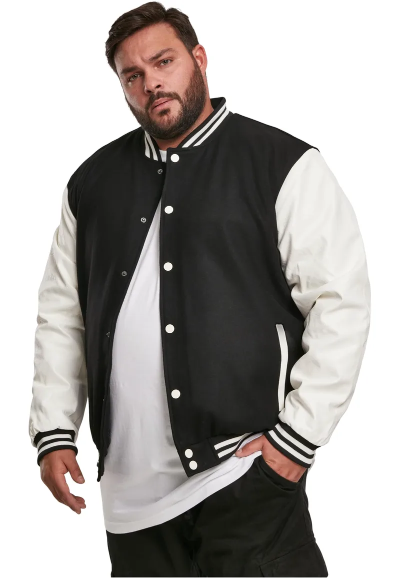 Jacket Oldschool College Urban Classics TB201-00050 Βlack/White
