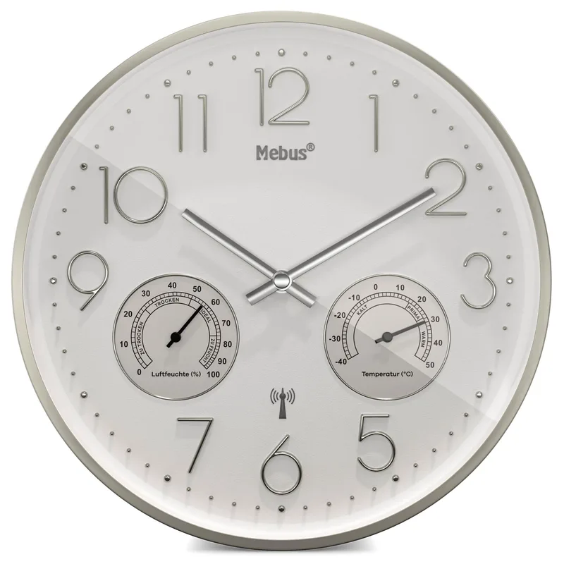 Mebus 12989 radio wall clock with Thermo-Hygrometer