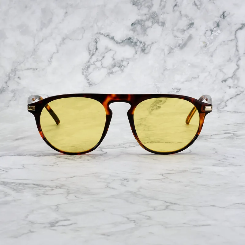 CARTER TORTOISE Tinted Sunglasses | Tortoise | Yellow Shades | Explicit Poets Sunglasses