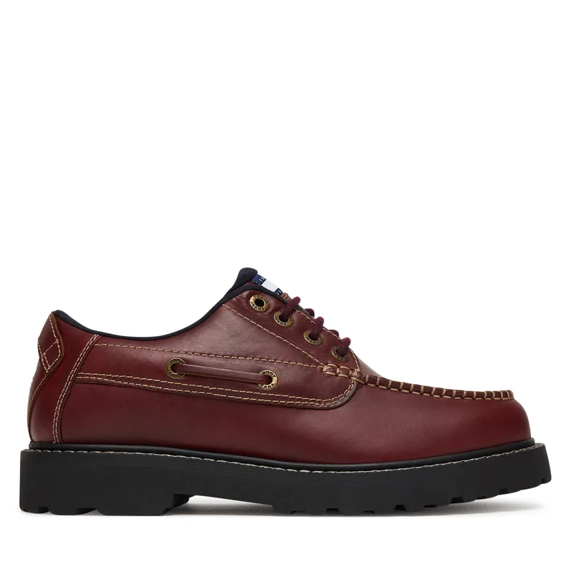 Κλειστά παπούτσια Tommy Jeans Archive '01 Boat Shoe Leather EM0EM01651 Καφέ