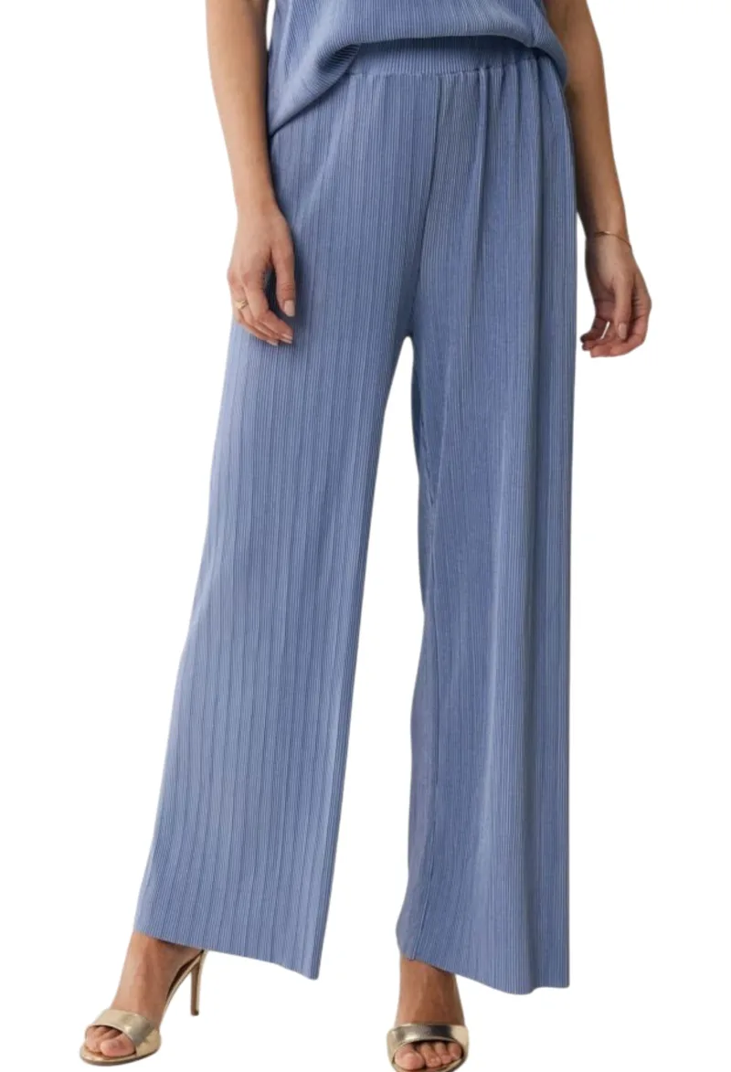 Παντελόνι Υφασμάτινο Mexx Elastic Wide Leg Pants MF007006451W-Mid Blue Γυναικείο