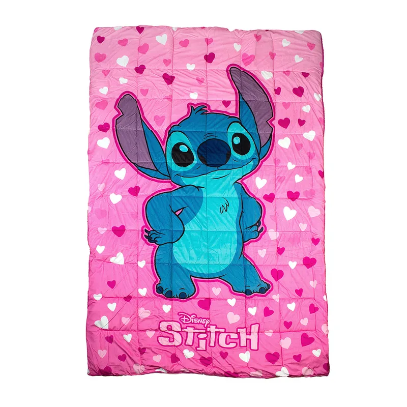 Κουβερτοπάπλωμα Μονό (160x250) Dimcol Lilo & Stitch Ροζ