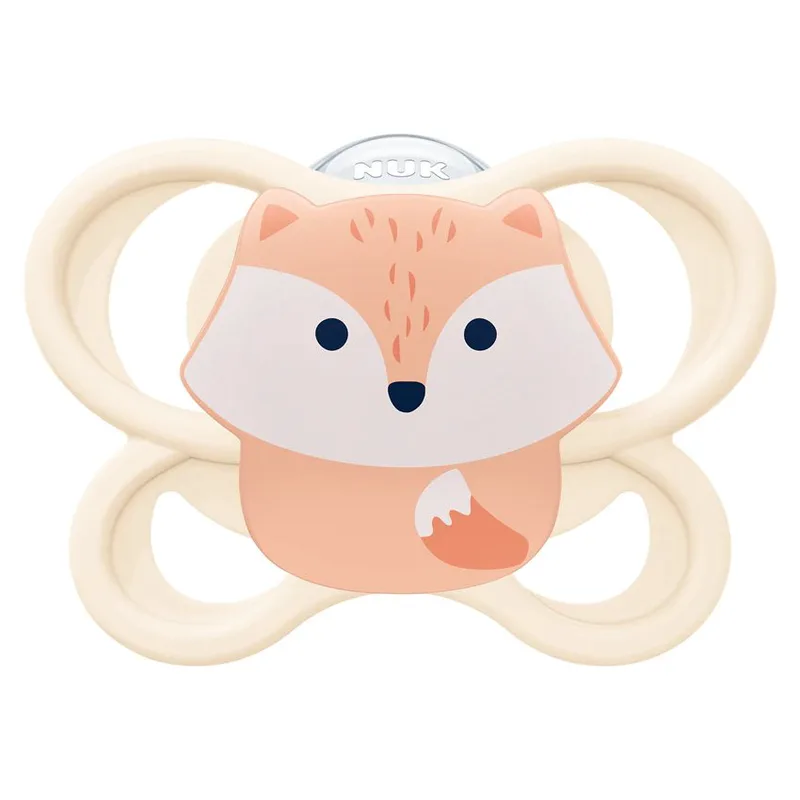 Nuk Perfect Match Air Silicone Soother 0-6m Ορθοδοντική Πιπίλα Βρεφών με Απαλή Θηλή, Σχεδιασμός που Εξαερίζεται Πολύ Καλά & με Θήκη Αποστείρωσης, 1 Τεμάχιο - Κρεμ