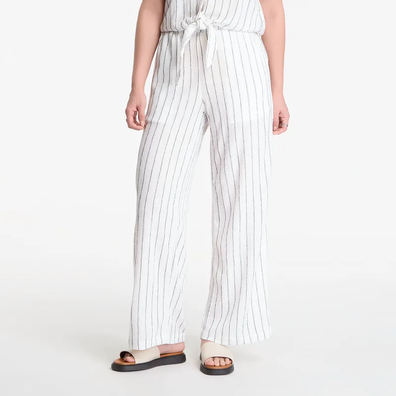 Παντελόνια Urban Classics Ladies Structured Striped Relaxed Fit Pants Off White/ Black M