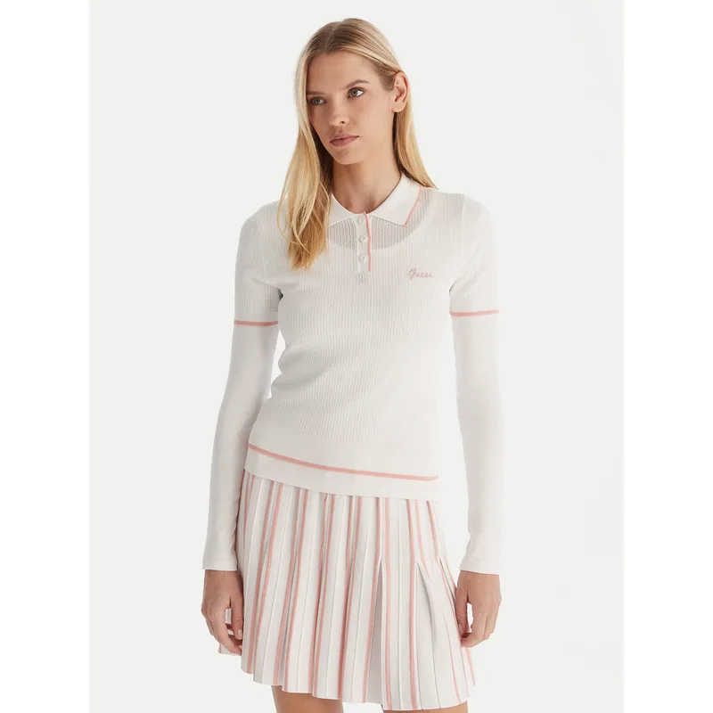 Guess Polo V5GP00Z3D60 Λευκό Slim Fit