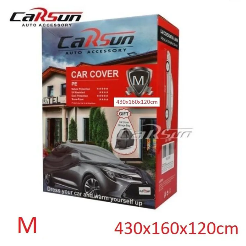 Carsun LA-1891 Κουκούλα Αυτοκινήτου με Τσάντα Μεταφοράς 430x160x120cm Αδιάβροχη Medium που Στερεώνεται με Λάστιχο