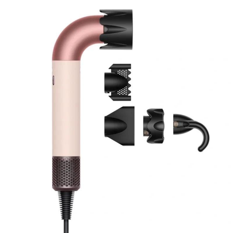 Πιστολάκι Μαλλιών Dyson HD17 Supersonic r Ceramic Ροζ/Rose Χρυσό Straight+Wavy 113332-01, 1700W, 4 έξυπνες ρυθμίσεις θερμοκρασίας, 3 ταχύτητες, Ιονισμός, Αναγνώριση εξαρτημάτων RFID, Προστασία του τριχωτού της κεφαλής, Κεραμικό ροζ/ροζ χρυσό