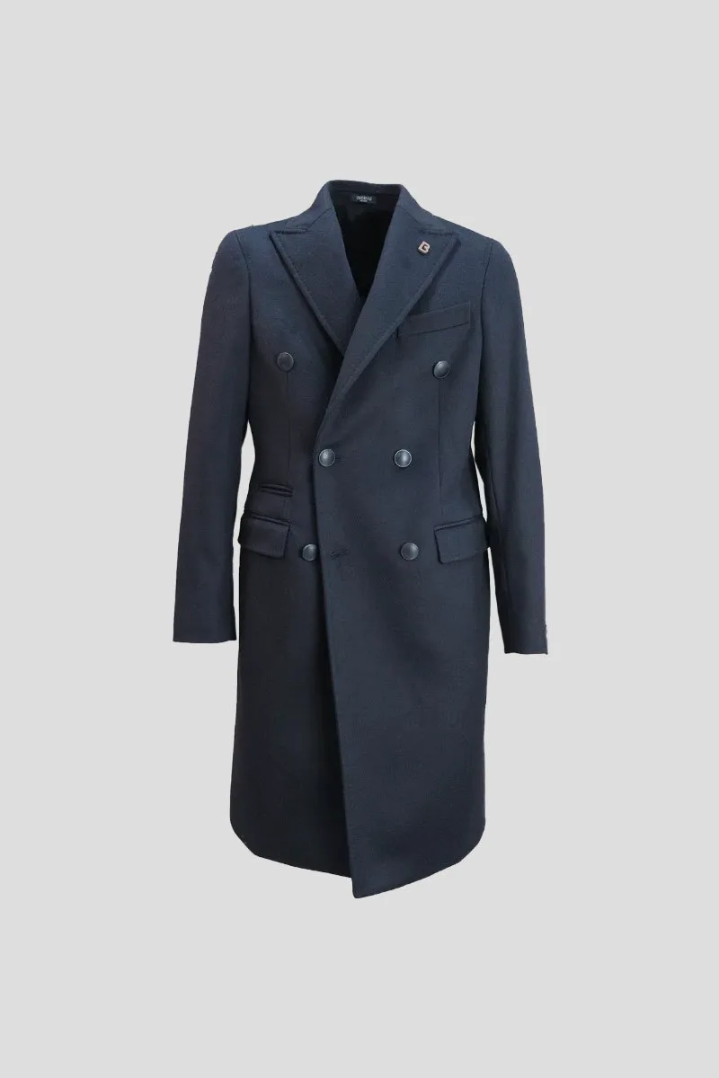 BRERAS Ανδρικό Μπλε Double Breasted Coat In Blue