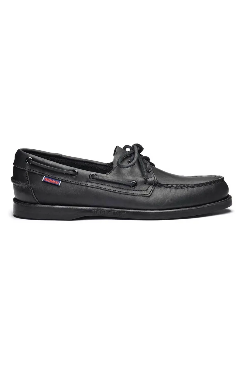 Sebago® ανδρικά παπούτσια boat με μαύρη σόλα "Docksides Portland" - L7000H00-924R Μαύρο