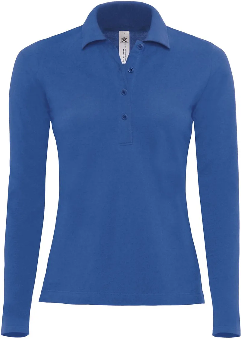 Γυναικεία Μπλούζα Polo Μακρυμάνικη PW421 B & C Safran Pure LSL Wome Royal
