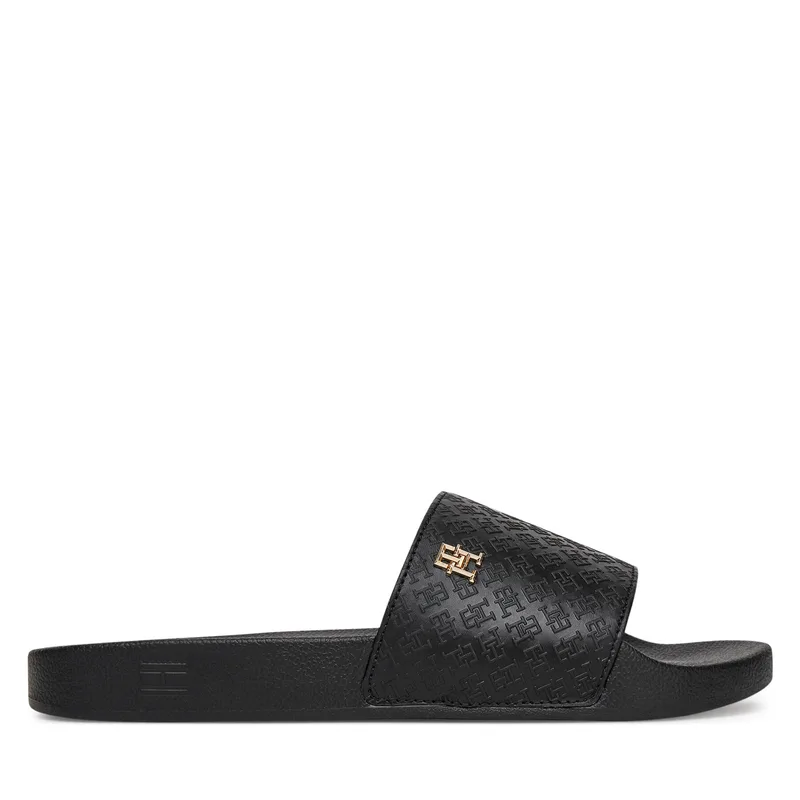 Παντόφλες Tommy Hilfiger Th Monogram Poolside FW0FW08525 Μαύρο