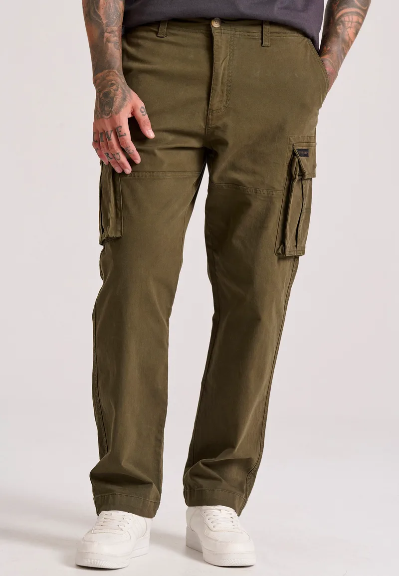 Loose fit cargo παντελόνι σε ζακάρ ύφανση