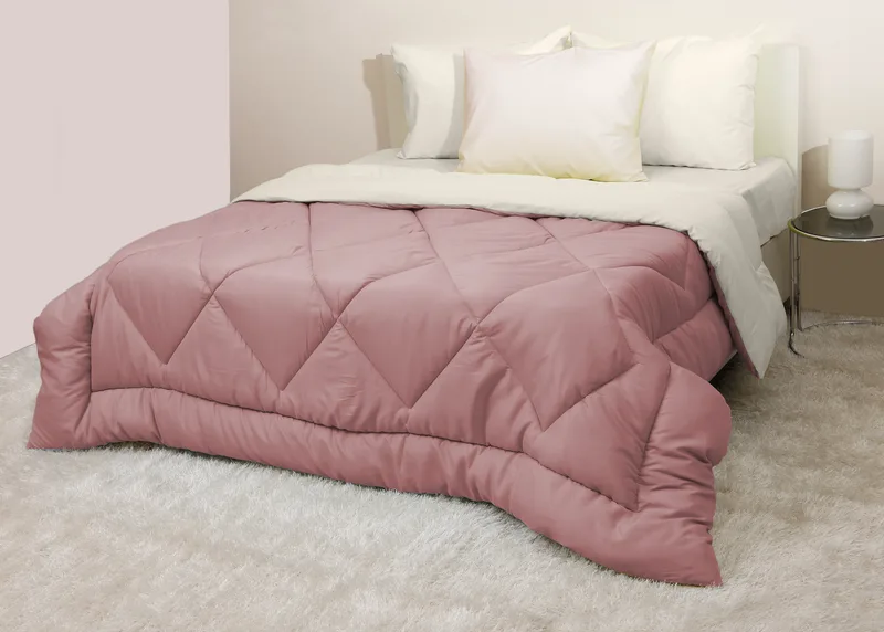 Πάπλωμα Δίχρωμο Μονό 160x240 Microfiber Σάπιο Μήλο/Εκρού