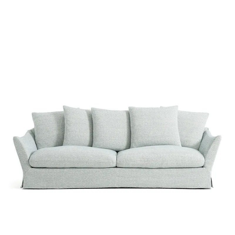 Καναπές με μελανζέ ταπετσαρία Μ101xΠ212xΥ73cm