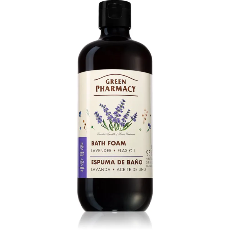 Green Pharmacy Lavender & Linseed Oil Bath Foam αφρόλουτρο μπάνιου με λεβάντα 500 ml
