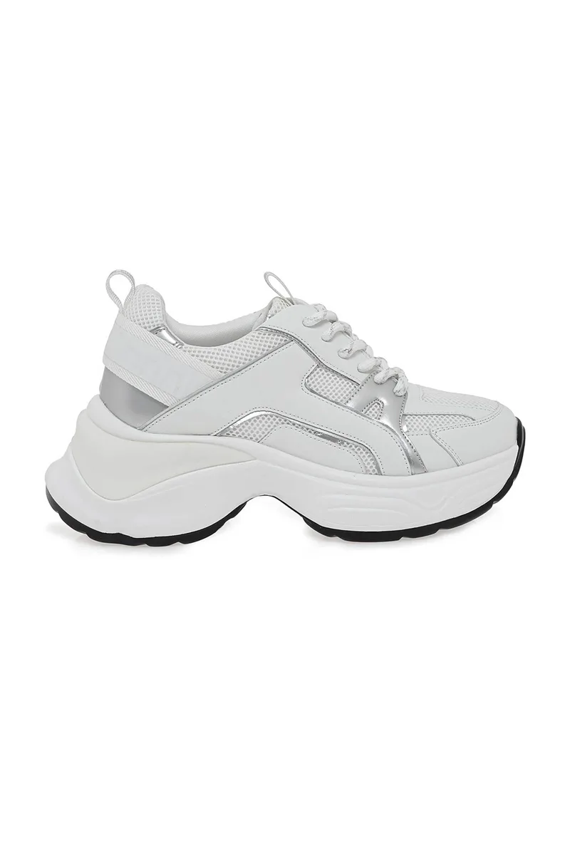 Renato Garini γυναικεία sneakers με γυαλιστερές λεπτομέρειες - W119R24535A7 Λευκό