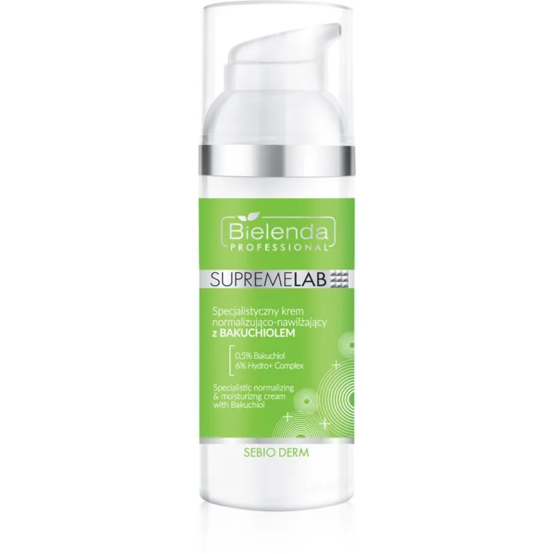 Bielenda Professional Supremelab Sebio Derm ομαλοποιητική κρέμα ημέρας 0,5% Bakuchiol & 6% Hydro Complex 50 ml