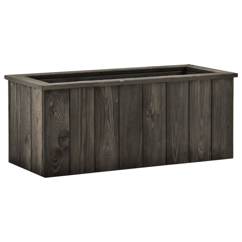 vidaXL Ζαρντινιέρα Υπερυψωμένη Σκ. Γκρι 74x32x30 εκ. Μασίφ Ξύλο Πεύκου