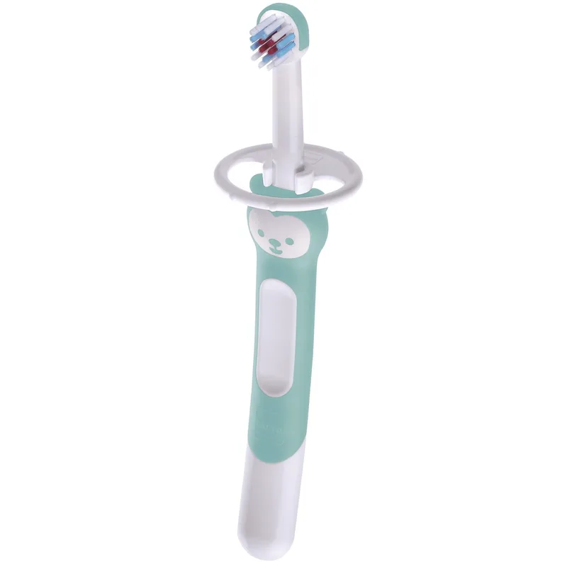Mam Learn to Brush Soft Toothbrush 5m+ Βρεφική, Εκπαιδευτική Οδοντόβουρτσα με Μαλακές Ίνες & Ασπίδα Προστασίας 1 Τεμάχιο, Κωδ 605 - Τιρκουάζ