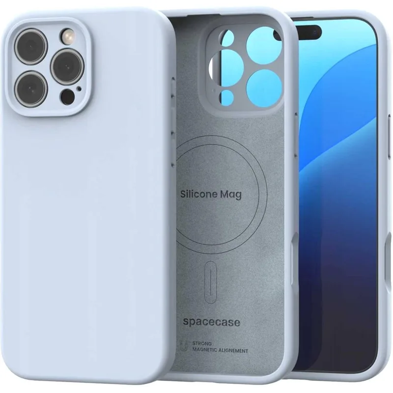 Θήκη iPhone 16 Pro Spacecase Silicone Mag Case Σιλικόνης με MagSafe - Baby Blue (5905719119355)